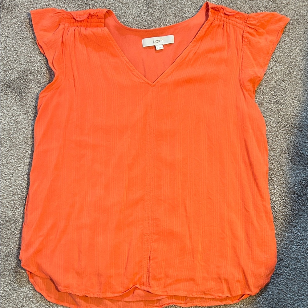 LOFT Women's orange/coral Blouse
